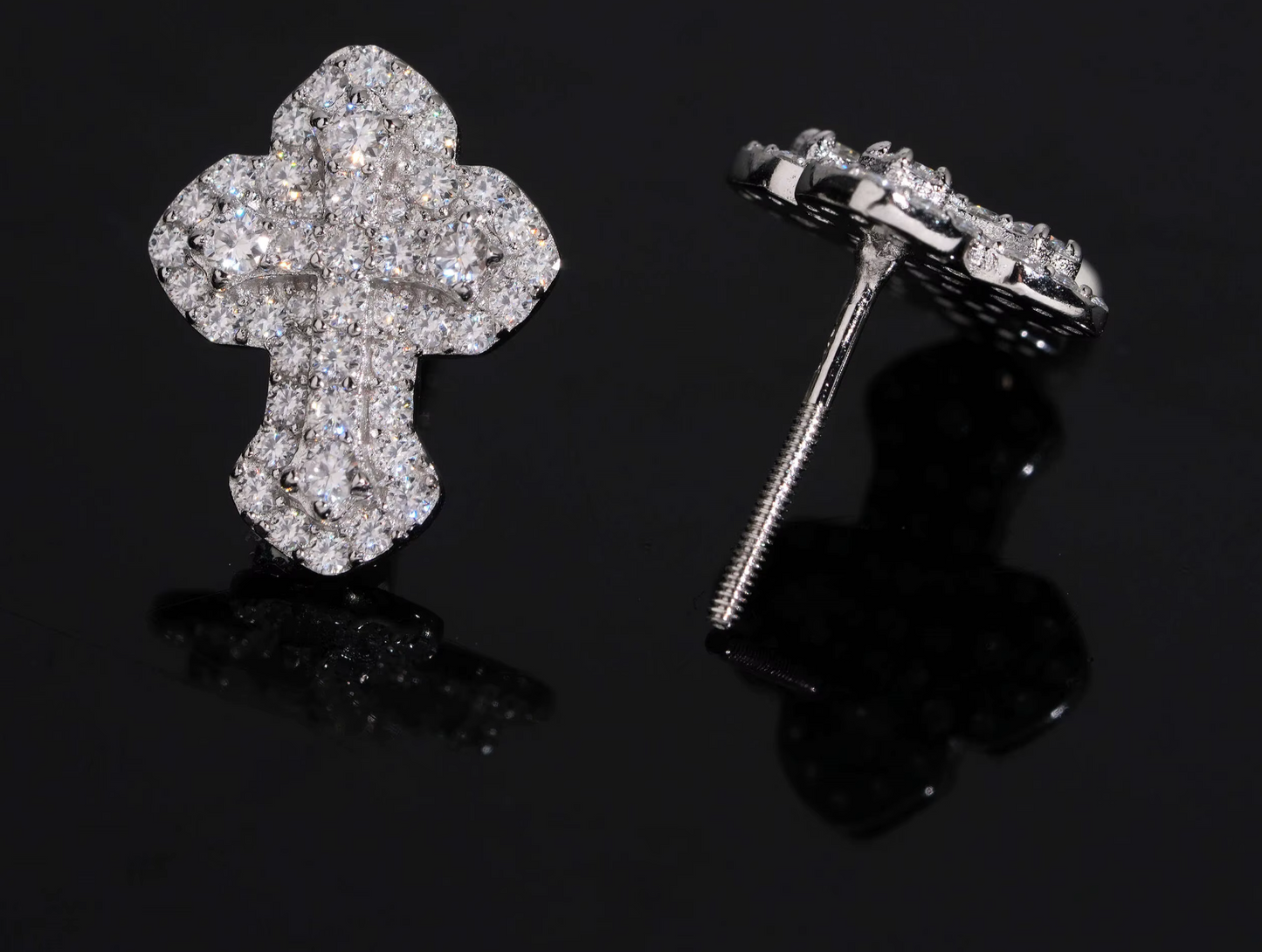 Cross Earrings Screw Back