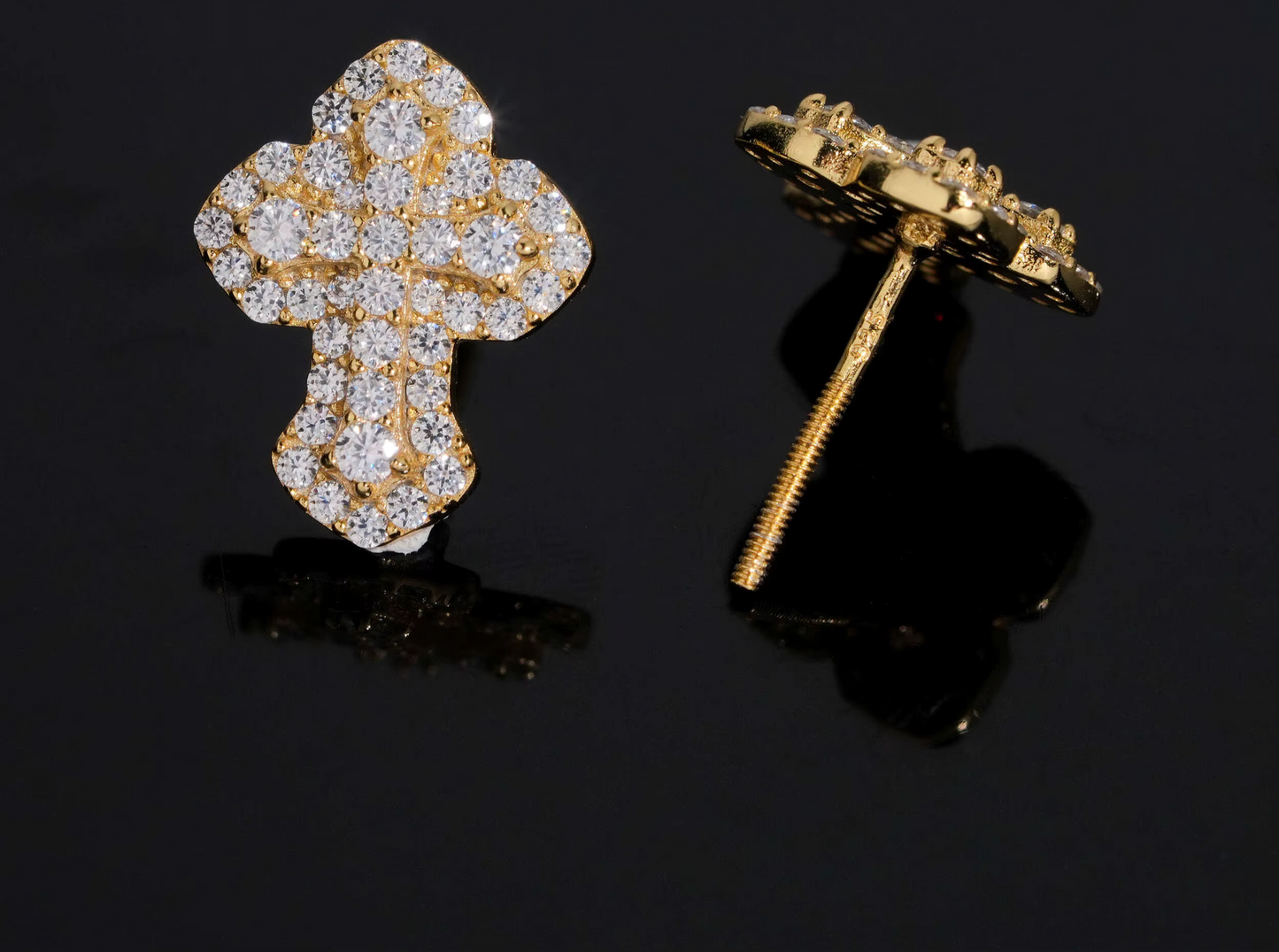 Cross Earrings Screw Back