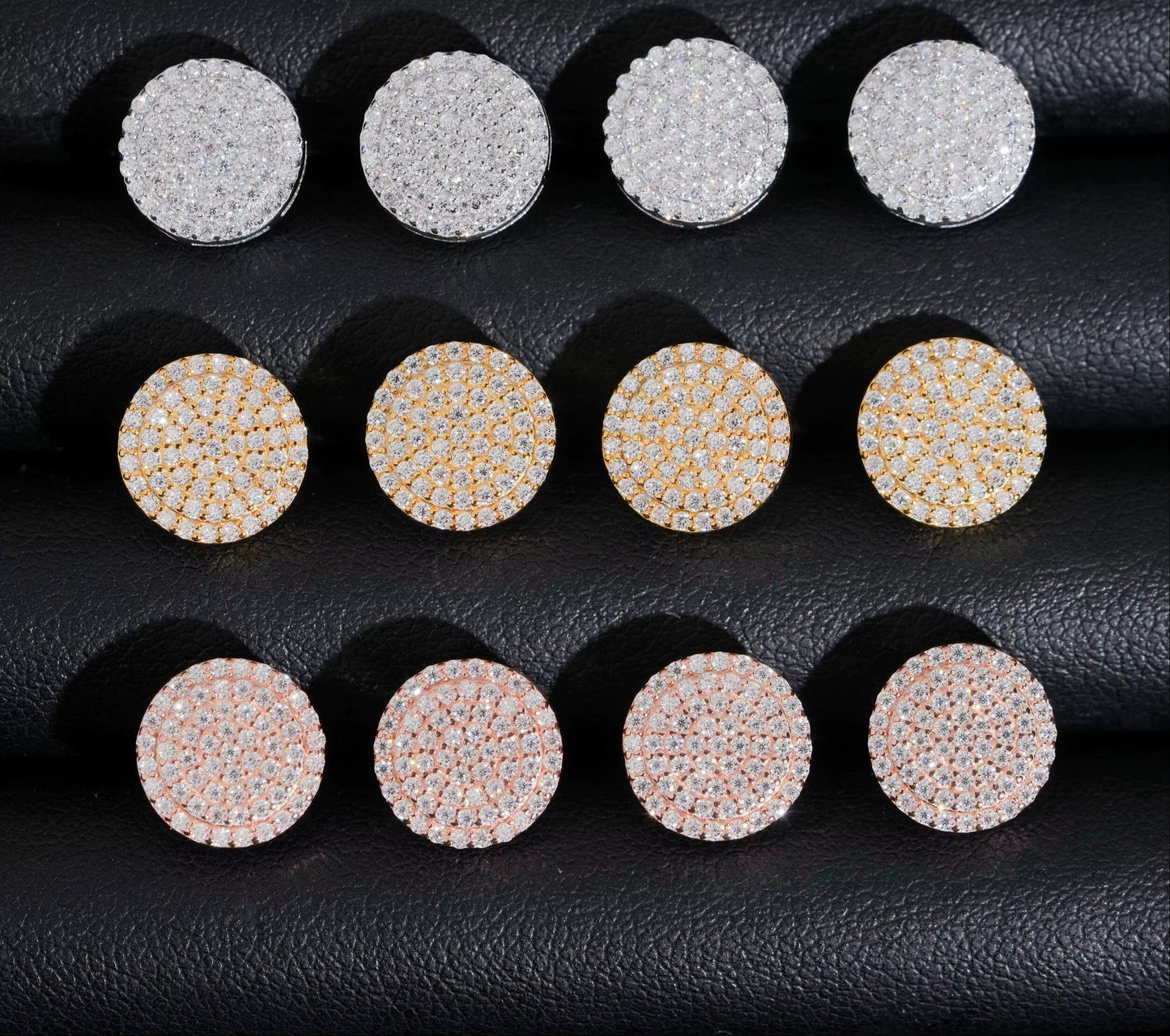 USA Warehouse Ready to Ship Hip Hop Jewelry VVS1 Iced Out Moissanite Stud Earrings Pass Diamond Tester