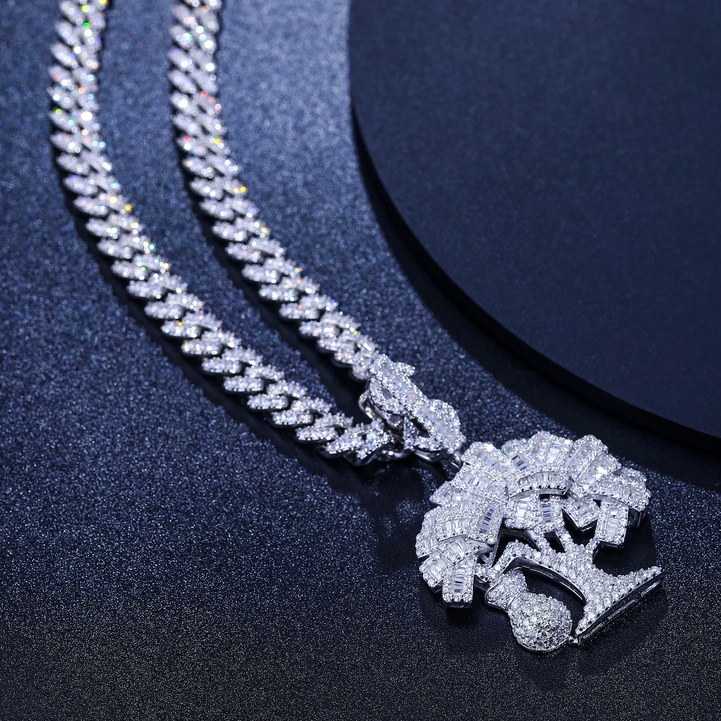 Dropshipping Hip Hop Mens 925 Sterling Silver VVS Baguette Moissanite Diamond Iced Out Dollar Tree Pendant with Money Bag Charm