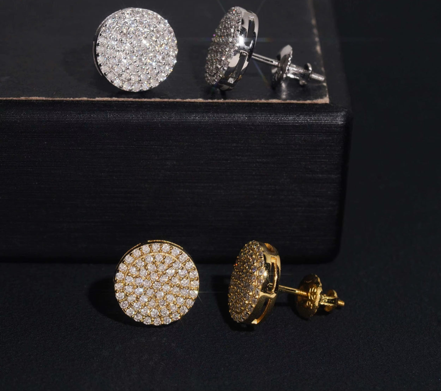 USA Warehouse Ready to Ship Hip Hop Jewelry VVS1 Iced Out Moissanite Stud Earrings Pass Diamond Tester