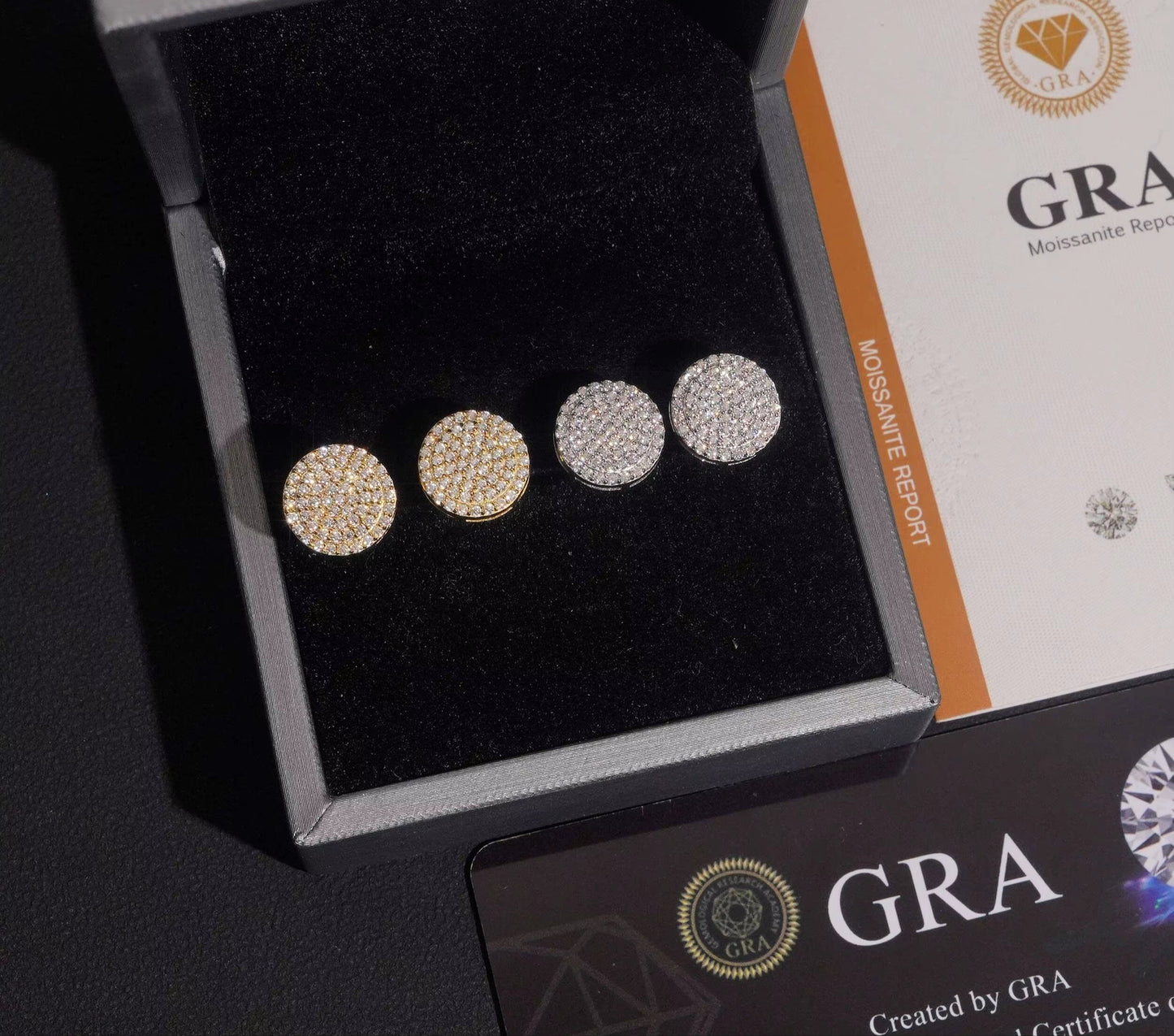 USA Warehouse Ready to Ship Hip Hop Jewelry VVS1 Iced Out Moissanite Stud Earrings Pass Diamond Tester