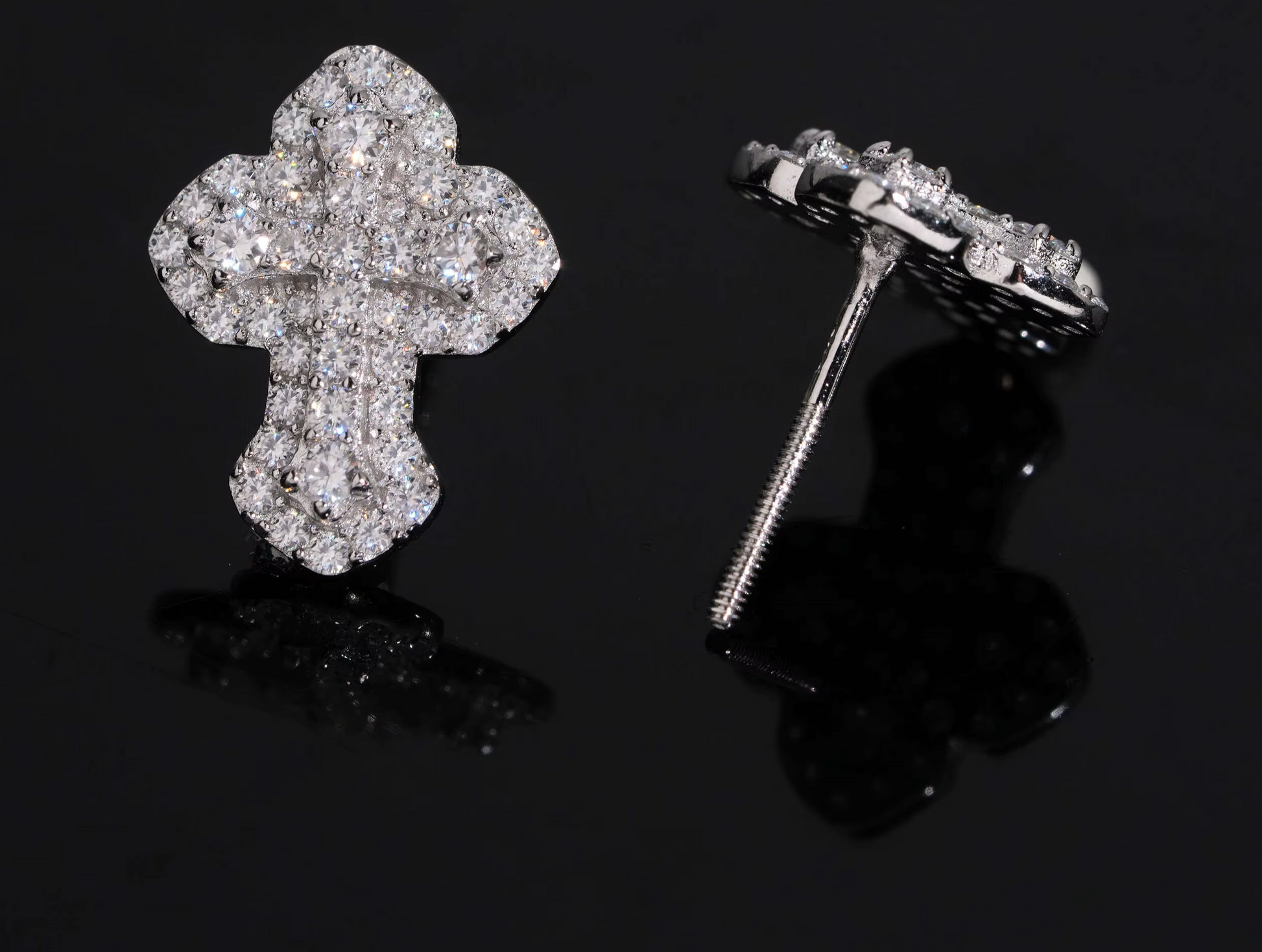 Cross Earrings Screw Back