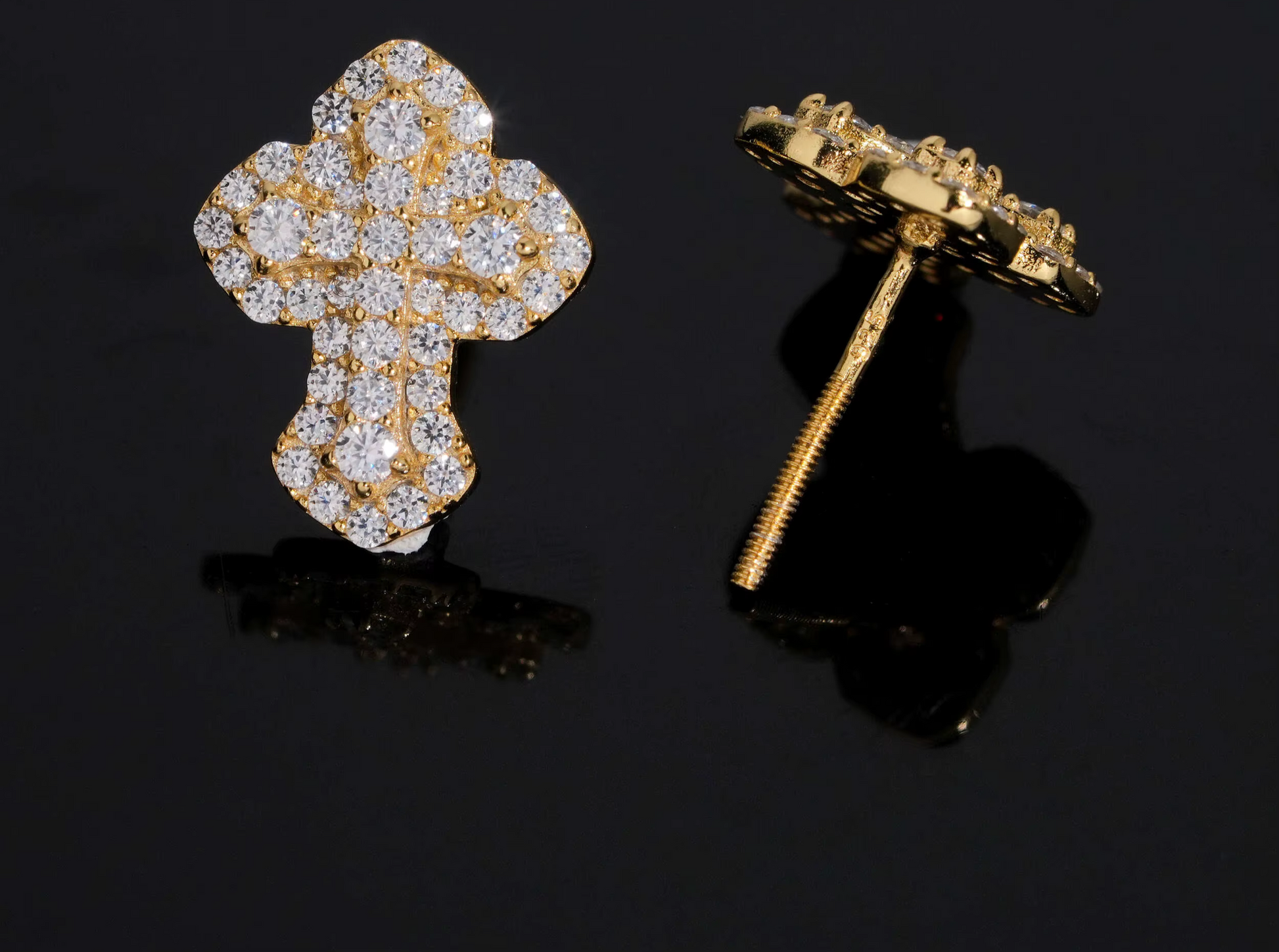 Cross Earrings Screw Back