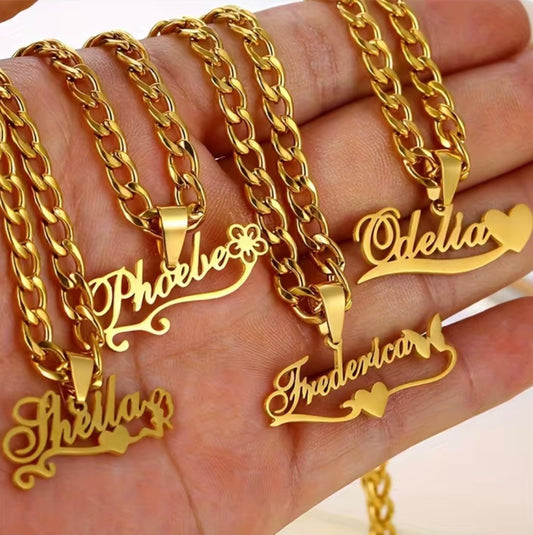 Gold-Plated 925 Silver Custom Name Necklace