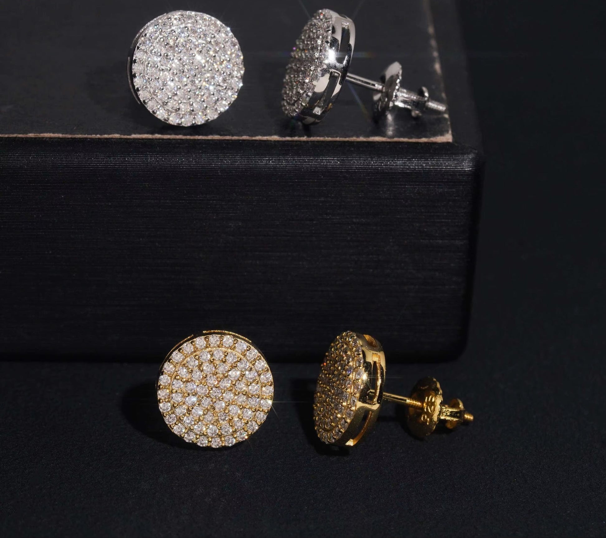 USA Warehouse Ready to Ship Hip Hop Jewelry VVS1 Iced Out Moissanite Stud Earrings Pass Diamond Tester